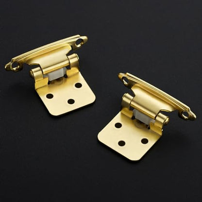 30 Pack 15 Pair Gold Cabinet Hinges, 1/2" Overlay Semi-Concealed Hinges - color: Gold, size: 1/2" Overlay