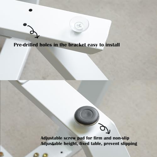 16 Inch Gold Metal Table Legs - Diamond Shape, Industrial Modern Bench & Chair Base, Desk Legs (White) - color: White