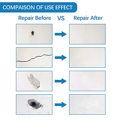 Drywall Repair Kit,Drywall Hole Patch Repair Kit to Fix Wall Surface Holes and Creak Damage with White Repair Putty 17OZ,8PCS Aluminum Repair Patchs,Scraper,Sanding Pad Fill Quick and Easy Solution - color: 19-in-1 SET (2 Cans of Spackle)