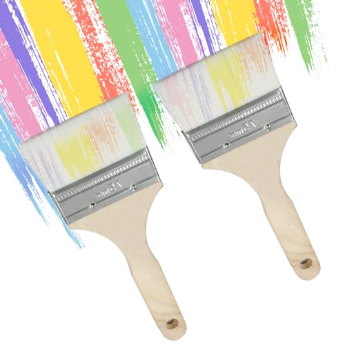 3 Inch Wide Wool Paint Brushes, Set of 2 for DIY and Furniture - size: 3 Inch