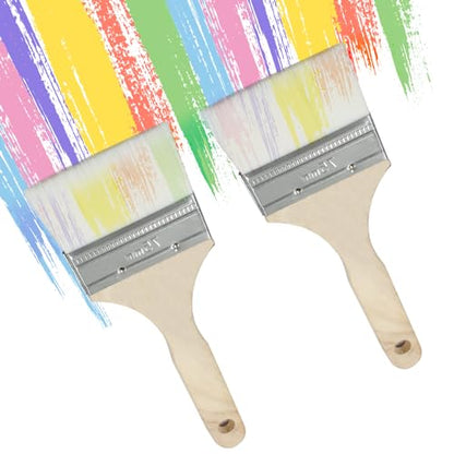 3 Inch Wide Wool Paint Brushes, Set of 2 for DIY and Furniture - size: 3 Inch