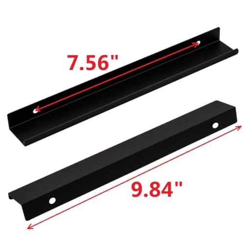 9.84 Inch Finger Pull 6Pcs, 7.56 Inch Hole Centers, Aluminum Alloy, Black - color: Black, size: 250mm/9.84", style: Straight Edge
