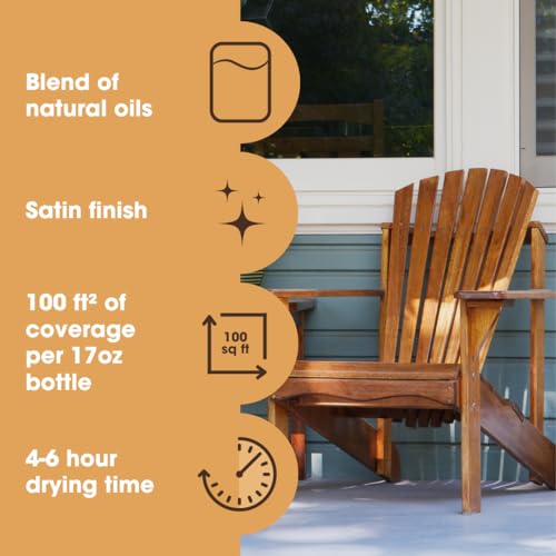 Furniture Clinic Danish Oil, Restore & Seal, Satin Finish - size: 8.5 fl oz