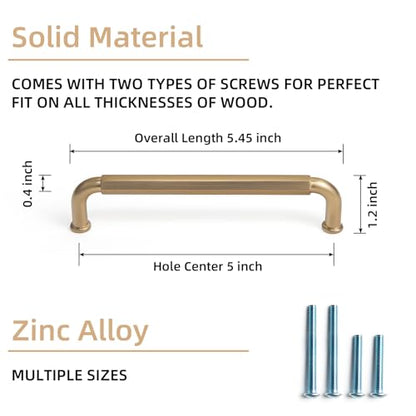 Goo-Ki 6 Pack 5 Inch （128mm） Hole Center Cabinet Pulls Champagne Bronze Zinc Alloy Kitchen Drawer Pulls Drawer Handles 5.5 Inch Length 2201-UBR-128 - color: Champagne Bronze, size: 5 Inch Hole Centers