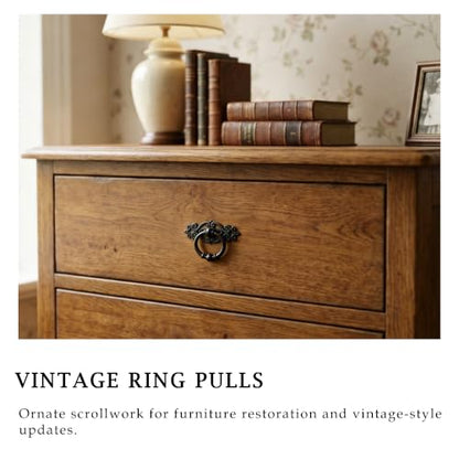 8 Pack Oil-Rubbed Bronze Ring Pulls, Single Hole Cabinet Hardware - color: Oil Rubbed Bronze