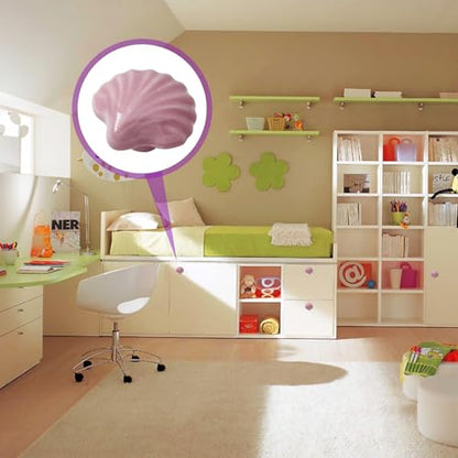 2pcs Ceramic Shell Pink Drawer Knobs, Cute Cabinet Pulls for Kids - color: Pink + Shell Shape, size: 2 Pack