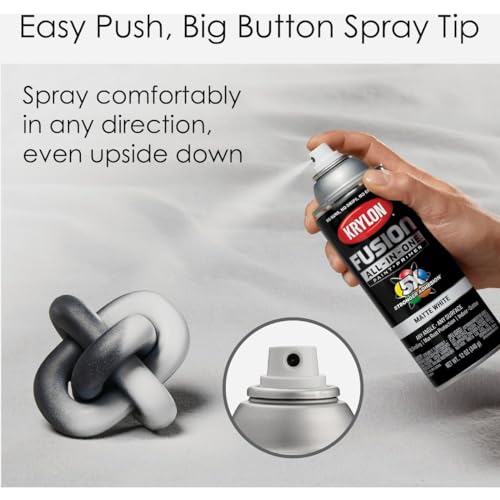 Krylon Fusion All-In-One Matte Spray Paint & Primer, White - 1 Each - color: White, size: 1 Count (Pack of 1), style: Matte
