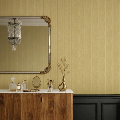 JiffDiff Khaki 3D Embossed Textured Peel Stick Wallpaper 17.3"x120" - color: Khaki, size: 17.3" x 120"