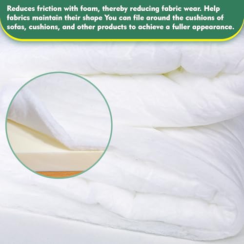 Upholstery Quilting Batting, 1/2 Inch Thick Dacron Polyester Cushion Wrap for Foam Padding, DIY Projects, Crafts, Furniture Stuffing - size: 90" Wide × 3 Yards