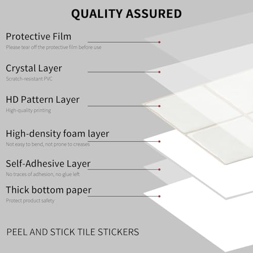 10pcs Peel and Stick White Backsplash Tiles – 7.87in x 7.87in Self-Adhesive Kitchen Wall Tiles, Bathroom Wall Panels, Modern DIY Stick On Tiles, Home Decor - color: Plain white