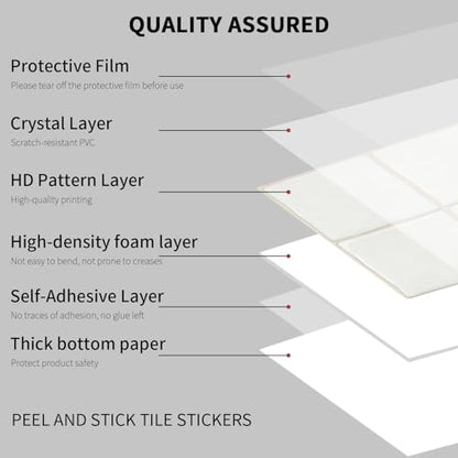 10pcs Peel and Stick White Backsplash Tiles – 7.87in x 7.87in Self-Adhesive Kitchen Wall Tiles, Bathroom Wall Panels, Modern DIY Stick On Tiles, Home Decor - color: Plain white