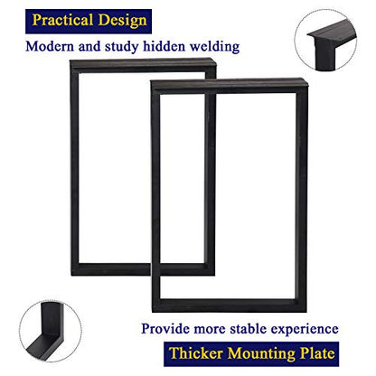 TIEOU Metal Table Legs Heavy Duty Metal Desk Legs 28 Inch Height Industrial Black Table Legs,Dining Table Legs,Modern Table Legs - color: Rectangle-shape, size: H28"xW18"