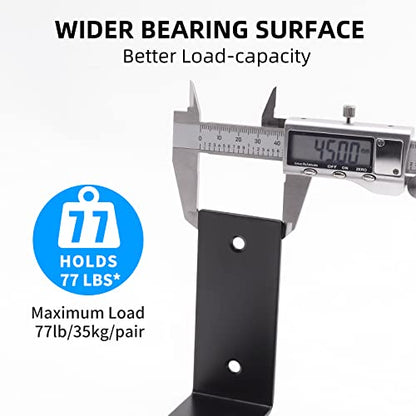 YUMORE 7 Inch Shelf Bracket, Heavy Duty L Bracket, Black, 4 Pack - color: Black, size: 7"x4"x1.8"