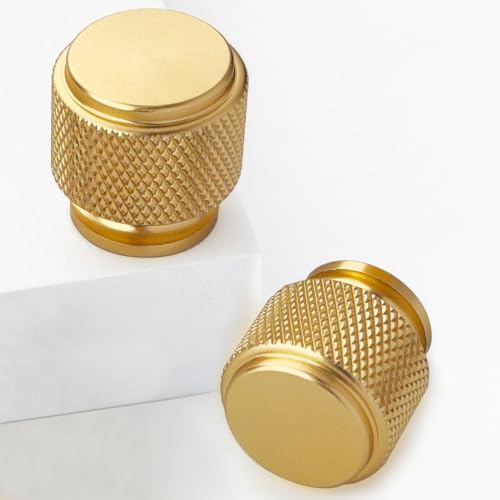 6 Pack 1 Inch Cabinet Knobs Gold Cupboard Aluminum Knobs Drawer Knobs Cabinet Knob - color: Gold Knob, size: 1 Inch