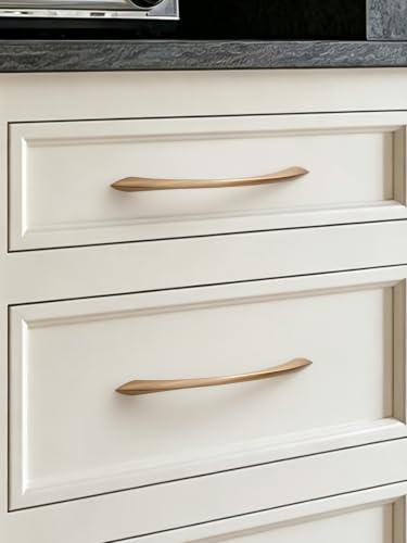 5 Pack Champagne Bronze Cabinet Pulls 7.56 Inch Arch Twisted Brass Handles Drawer Kitchen Cupboard Bathroom Dresser Cabinet Hardware Zinc Alloy - color: Champagne Bronze, size: 7.56 inch Hole Centers