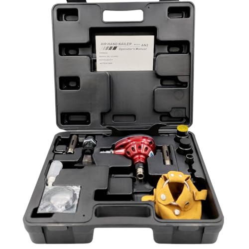 WEKEN Pneumatic Nail Gun Kit with Interchangeable Heads for Carpentry - color: Black