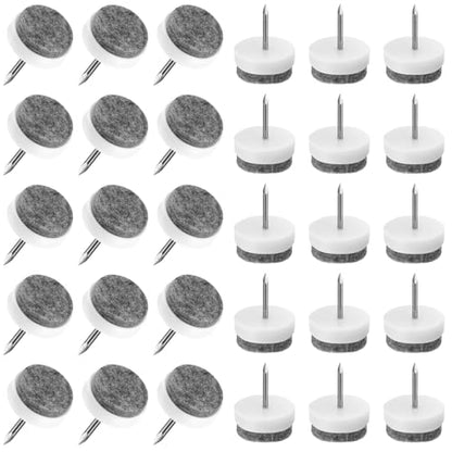 30 pcs Felt Furniture Pads, 0.59" 15mm Nail-on Heavy Duty Felt Pad - color: White, size: Φ 15 mm