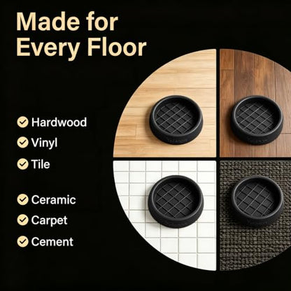 Non Slip Furniture Pads for Hardwood Floors -Yelanon 8Pcs 3” Coasters Cups - color: 8pcs3"round Black Square