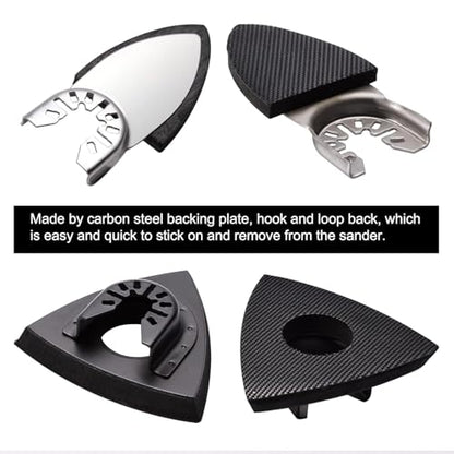Oscillating Tool Sanding Pads Kit 114Pcs - size: 114 Triangle and Finger Sanding pads