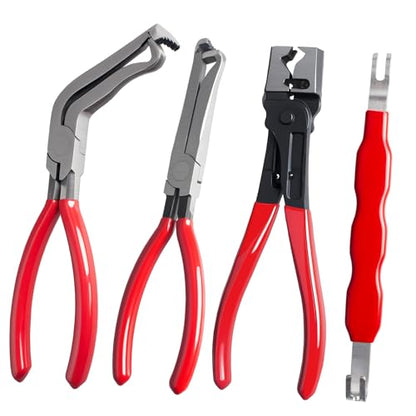 4 Pieces Electrical Disconnect Pliers for Cars, Automotive Electrical Plug Connector Disconnect Tool and Connector Separator and Hose Clamp Pliers - style: Electrical Disconnect Pliers Set 5
