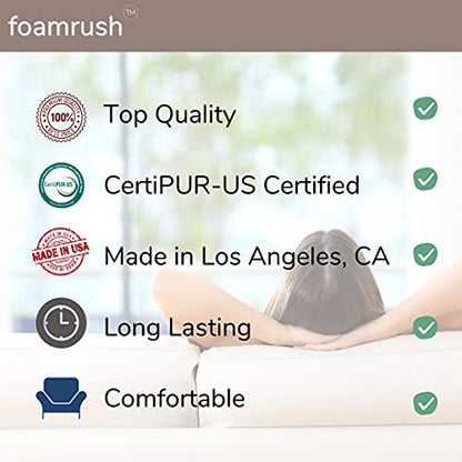 FoamRush 9" x 12" Diameter Premium Quality High Density Upholstery Foam (Bar Stools, Seat Cushion, Pouf Insert, Patio Round Cushion Replacement) Made in USA - color: High Density Foam, size: 9" x 12" Diameter (Round)