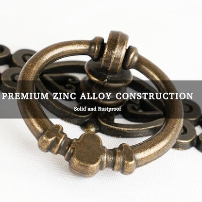 Antique Bronze Ring Pull Handles 8 Pack, Single Hole Drawer Pulls - color: Antique Bronze