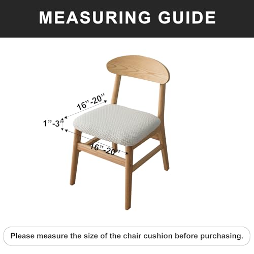 Genina Seat Covers for Dining Room Washable Chair Seat Slipcovers Set of 4 - color: White, size: 16-20in Not waterproof