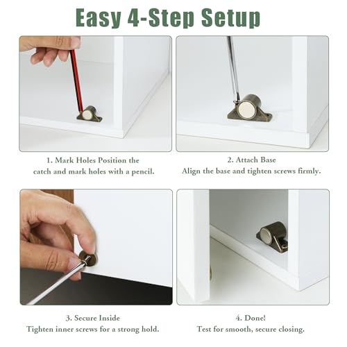Mooche 4PCS Magnetic Cabinet Door Catch, Cabinet Magnets for Closure, Cyan - color: Cyan