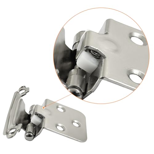 Self Closing Cabinet Hinges, 10 Pack, Silver - color: Silver