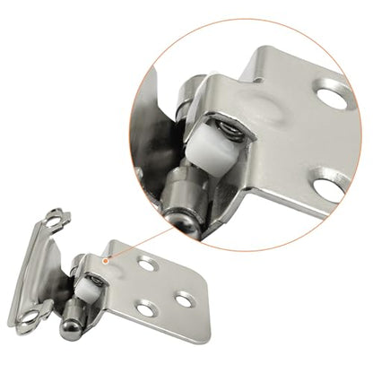 Self Closing Cabinet Hinges, 10 Pack, Silver - color: Silver