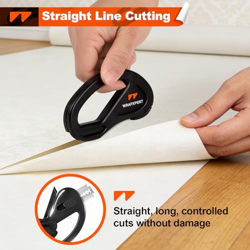 WRAPXPERT Wallpaper Tools, Smoothing Tool Kit for Peel and Stick Wallpaper/Contact Paper/Vinyl Backsplash Applying, with Squeegee Smoother, Seam Roller, Razor Scraper, Knife and Blades - color: T30