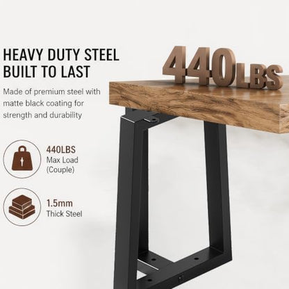 16 Inch Furniture Legs, Metal Coffee Table Legs Set of 2,Black - size: 16in