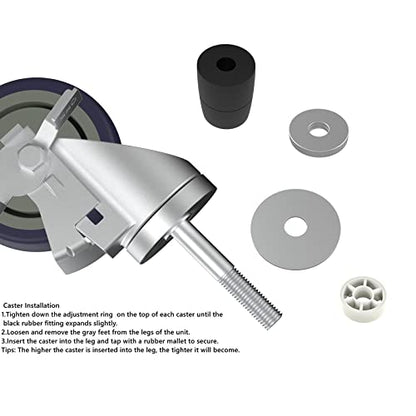 4 Inch Expanding Stem Caster Set of 4 for Stainless Steel Table - style: 4 Inch