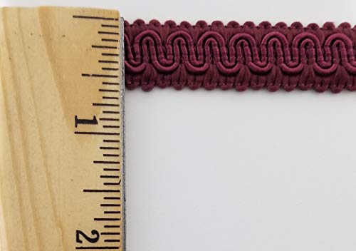 1/2" Scroll Braid Gimp w/Backing - 10 Continuous Yards - Many Color Options! (Wine) - color: Wine