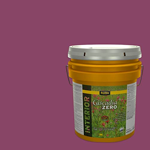 Rodda Paint CASCADIA ZERO Interior Semi-Gloss Paint & Primer in One, 5-Gallon, Berry Patch - color: Berry Patch, size: 640 Fl Oz (Pack of 1)