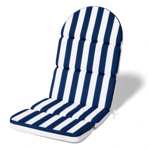 Adirondack Chair Cushion, 50x20 in Outdoor Rocking Seat Pad, 1 Pack - color: Navy Blue White Stripe, size: 1 pack