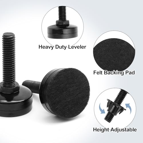Luomorgo Adjustable Leveling Feet with T-Nut, 4 Pcs, 3/8"-16 x 1.5