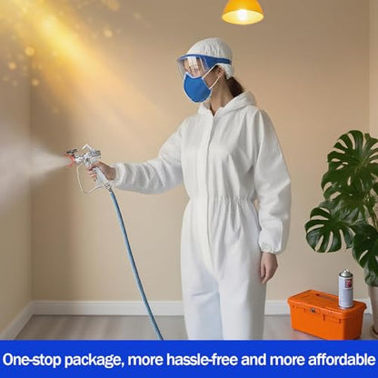 18 Pcs Airless Paint Sprayer Gun Kit – 3600PSI Professional Spray Gun, 6 Reversible Tips (211/313/415/515/517/623), 2 Extension Rods, 6 Filters & 2 Nozzle Seat，a Pair of Gloves
