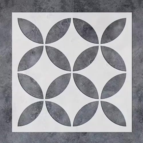 Geometric Circle Stencils for Painting on Wood,12x12Inch Modern Minimalist Style Painting Templates Stencil for DIY Art Scrapbook Xmas Decor Drawing Stencil for Home Decor