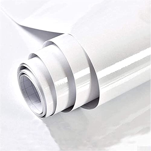 White Contact Paper Glossy Shiny Peel and Stick Wallpaper for Countertops - color: White, size: 17.7" x 393"