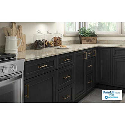 Franklin Brass Francisco (5-Pack) Cabinet Handles 5-1/16" Hole Center Modern Pulls | Champagne Bronze Hardware Kitchen Door, Drawers, Dressers, Furniture P29618Z-CZA-B - color: Champagne Bronze Antimicrobial, size: 5-1/16" (128mm)