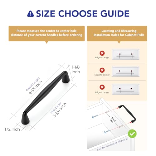Ravinte Matte Black Cabinet Handles Solid Handles,3-3/4 Inch,10 Pack - color: Matte Black, size: 3-3/4 Inches Hole Center