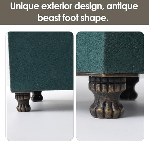 Walfront 4Pcs Furniture Legs Antique Jewelry Chest Meuble Wood Box Decorative Feet Leg Corner Protector Metal Furniture Legs for Cabinet Sofa TV Stand Bookcase