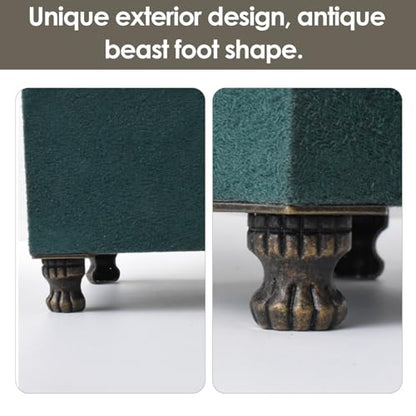Walfront 4Pcs Furniture Legs Antique Jewelry Chest Meuble Wood Box Decorative Feet Leg Corner Protector Metal Furniture Legs for Cabinet Sofa TV Stand Bookcase