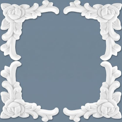 4 Pcs PVC Decorative Corner Onlays Floral Corner Wall Decor - style: Floral