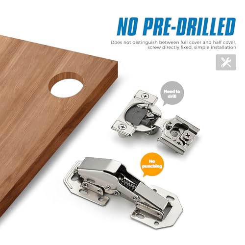 Ravinte Hidden Cabinet Hinges, Concealed Cabinet Hinges Soft Close, 10 Pack