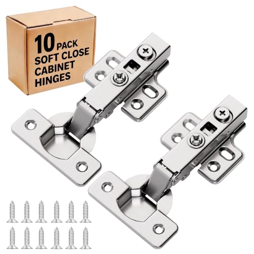 10Pcs Frameless Soft Close Full Overlay Cabinet Hinges - color: Full Overlay, size: 5 Pairs