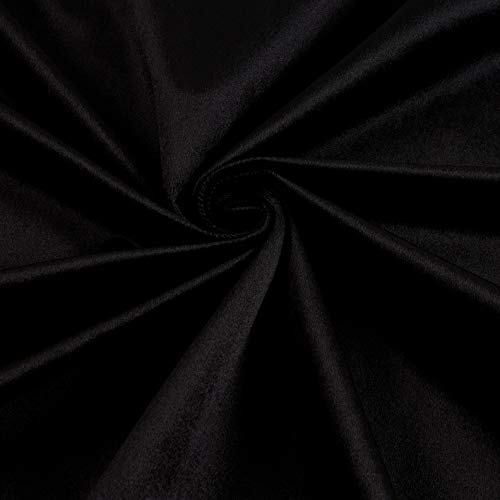 Royal Velvet Black, Fabric by the Yard - color: Black