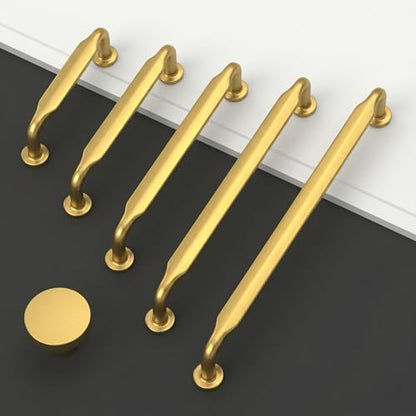 10 Pack Vibrant Brushed Moderne Brass Cabinet Pulls 3.75 Inch(96mm) Heavy-Duty Solid Kitchen Cabinet Handles Cabinet Hardware Drawer Pulls - color: Vibrant Brushed Moderne Brass, size: 3.75" Hole Center