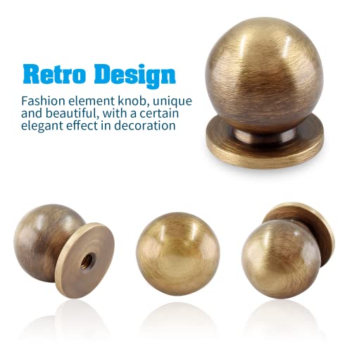 Jiozermi 4 Pack Mini Round Solid Brass Knobs, 3/4 Inch, Bronze - color: Bronze, size: 3/4 Inch(18.8mm)